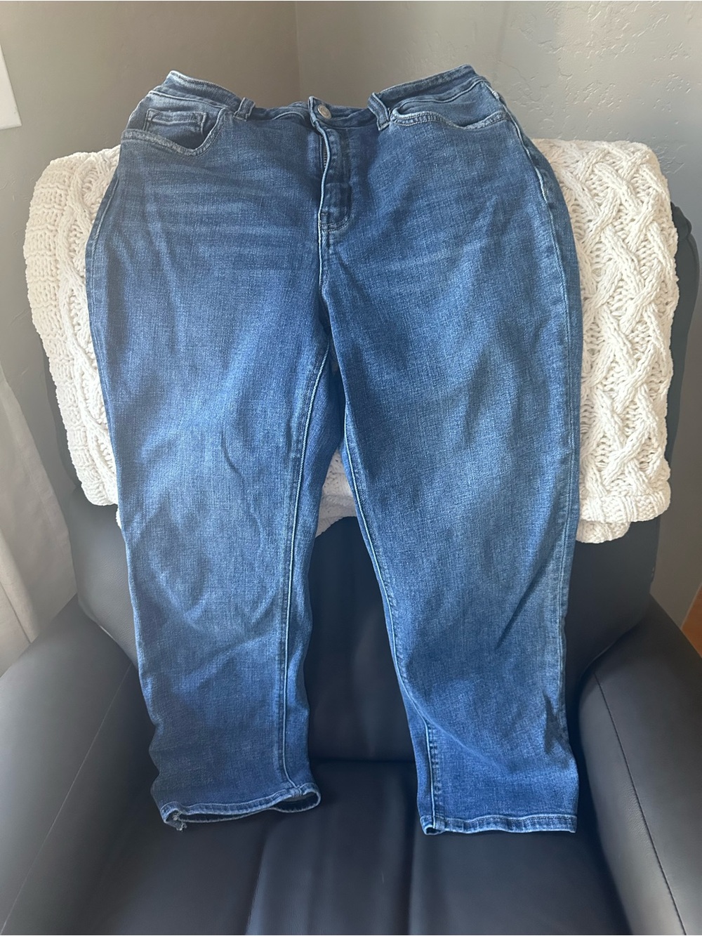 Flying Monkey Men's Straight Leg Denim Jeans - Medium Blue Wash